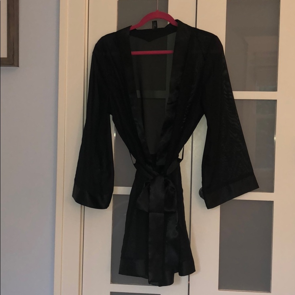 Sheer black robe.